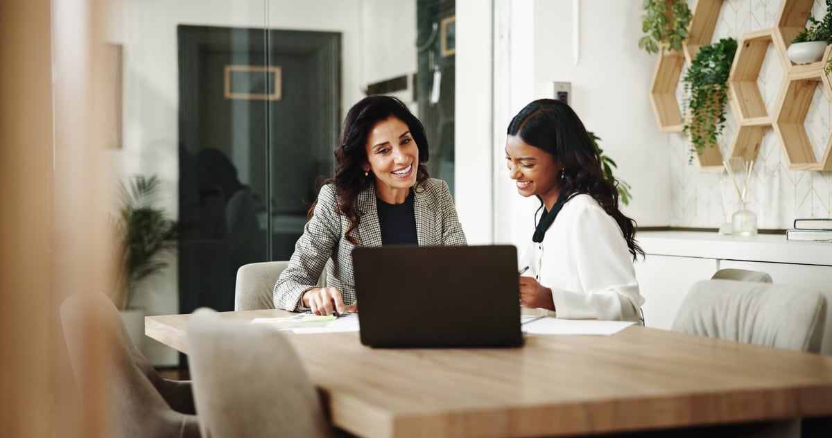 Business team collaborating in a modern office